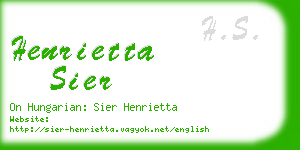 henrietta sier business card